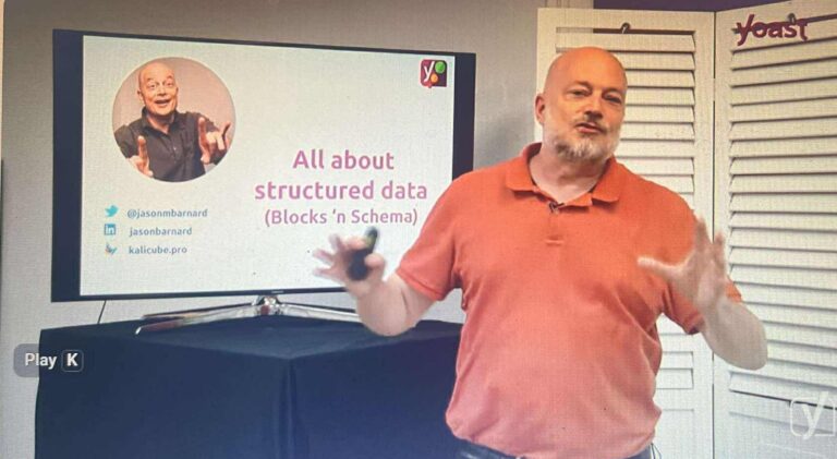 Jason Barnard talks about Structured Data at Yoast Academy