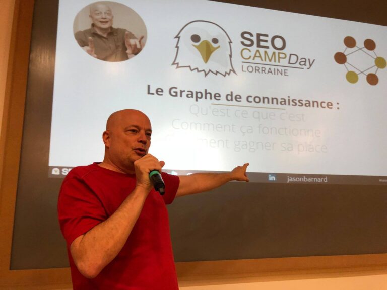 Jason Barnard presented key insights on the Knowledge Graph at SEO Camp Day Lorraine 2018